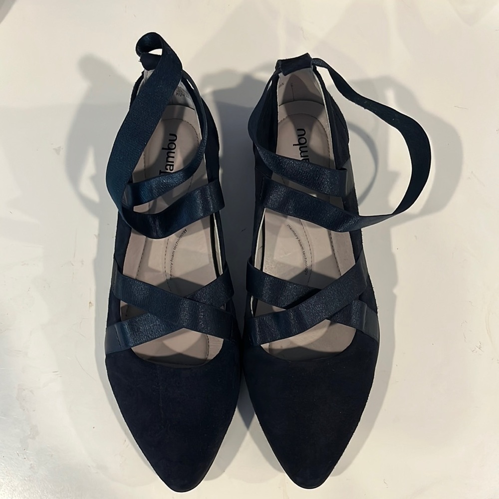 Jambu Navy Strappy Flats
